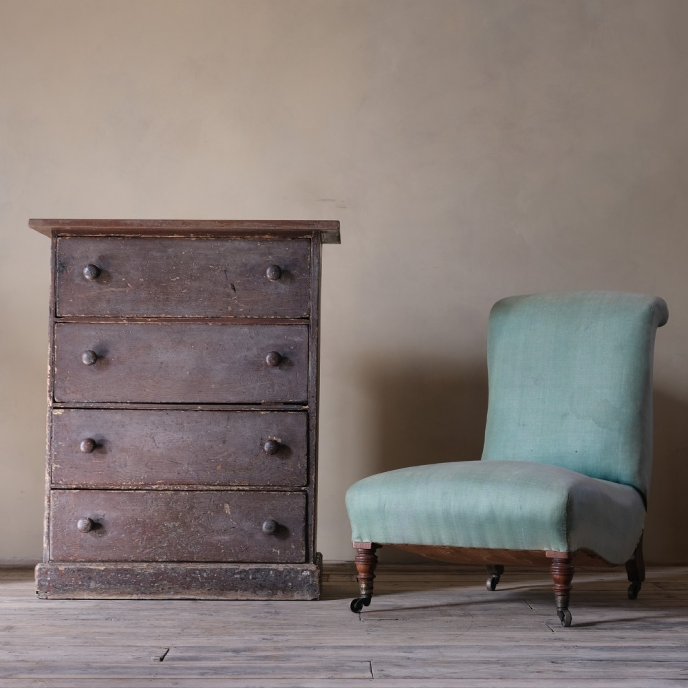 A small 19th century grained pine chest of drawers View II