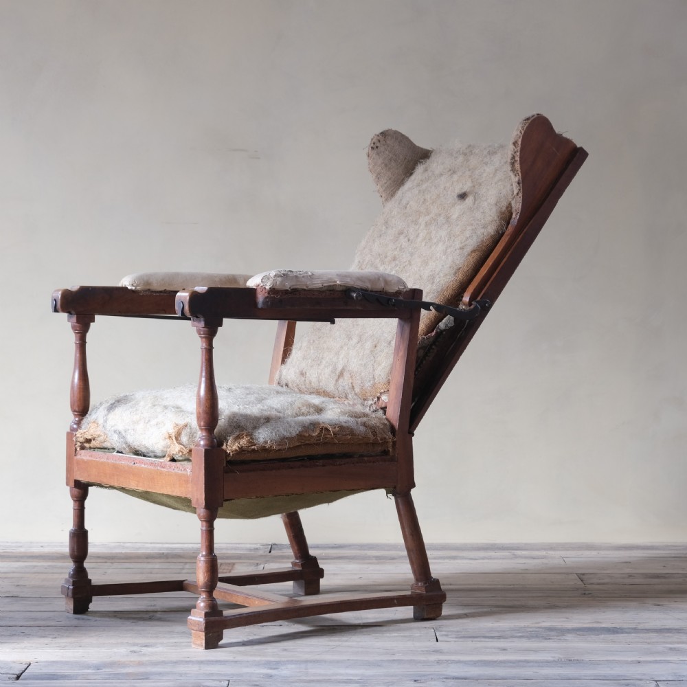 19th century French walnut reclining wingback armchair View VI