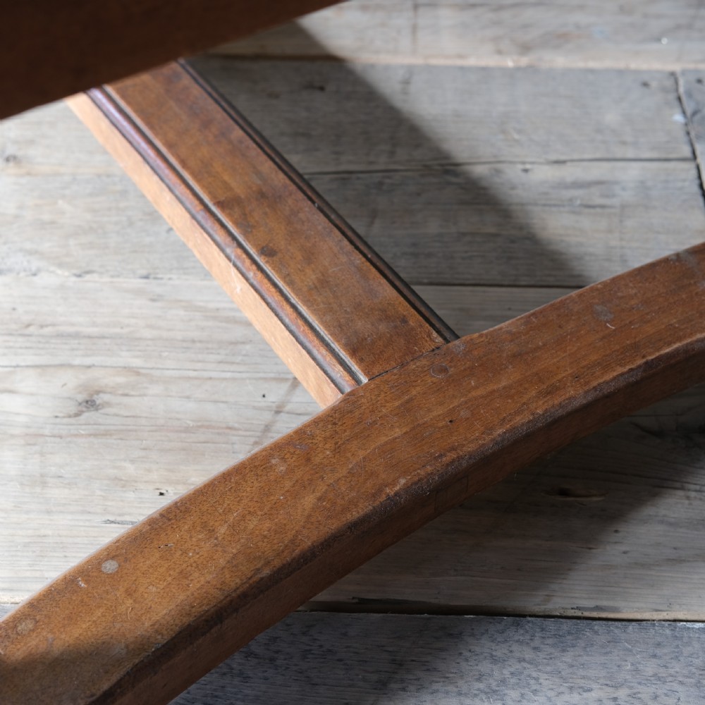 19th century French walnut reclining wingback armchair View X