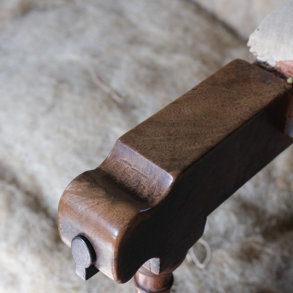 19th century French walnut reclining wingback armchair View XI