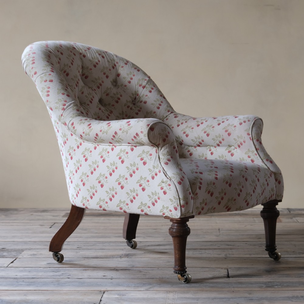mid 19th century Holland and sons deep seated armchair  c1860