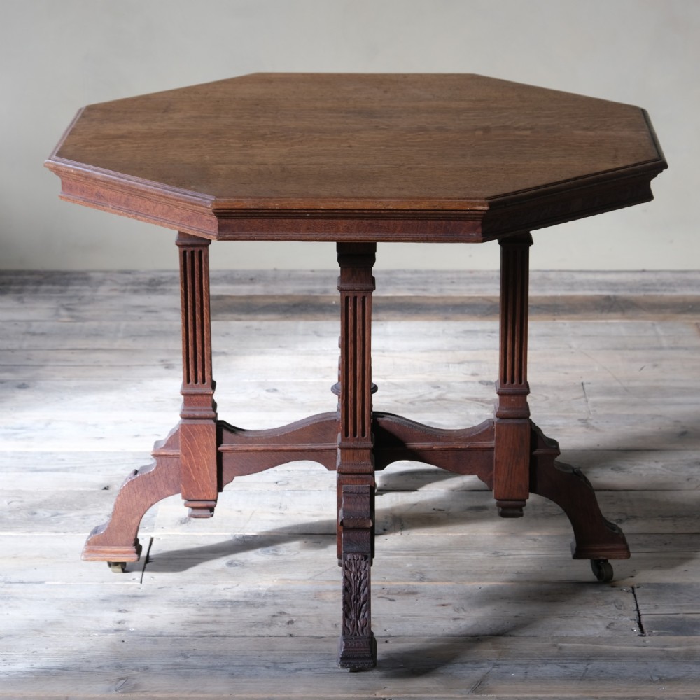 19th century Jas Shoolbred oak centre table View II