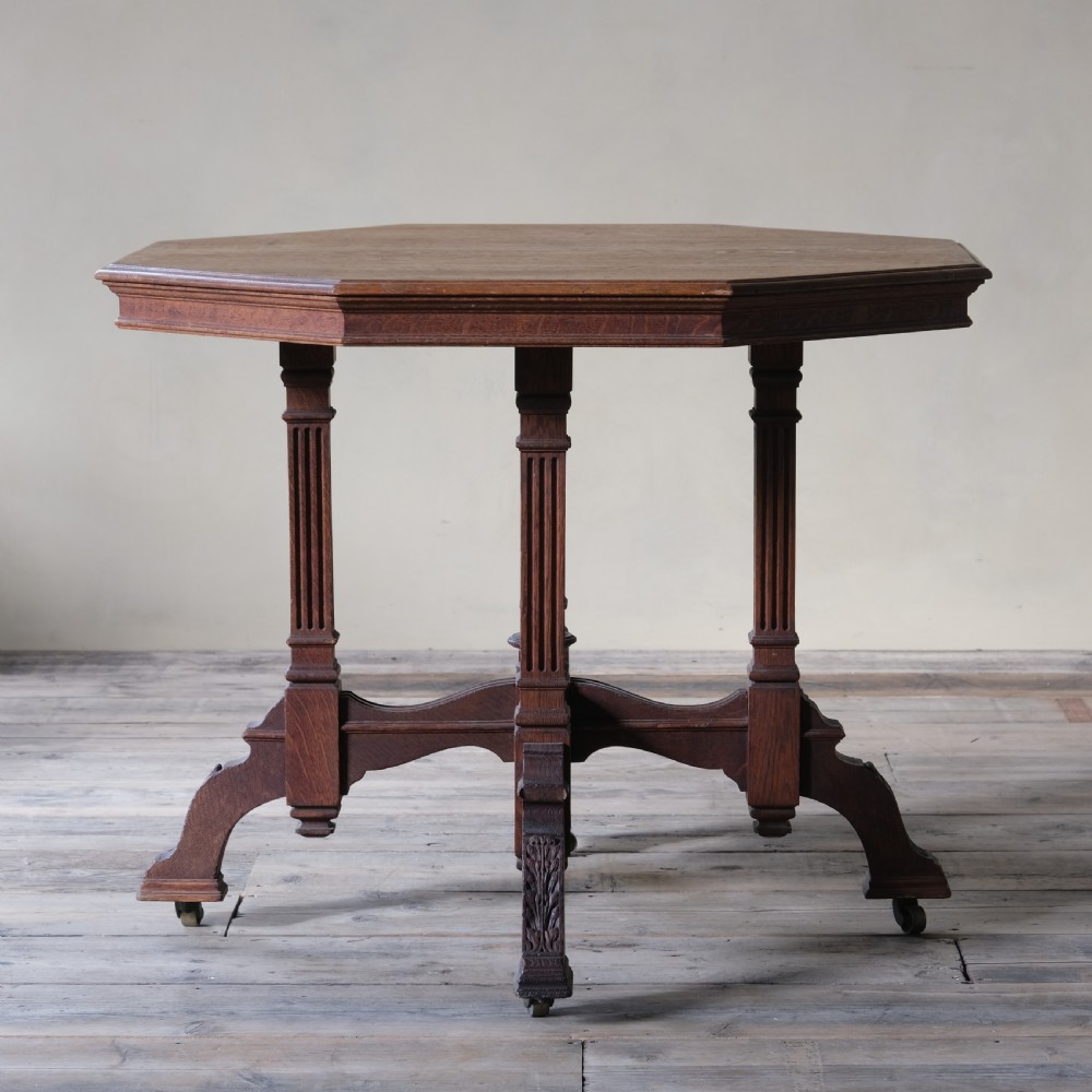 19th century Jas Shoolbred oak centre table View IV