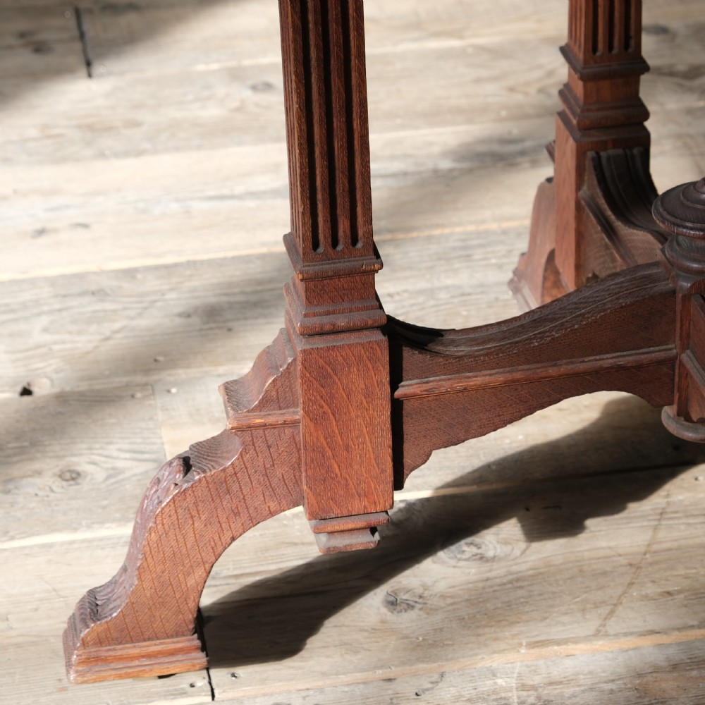 19th century Jas Shoolbred oak centre table View VI