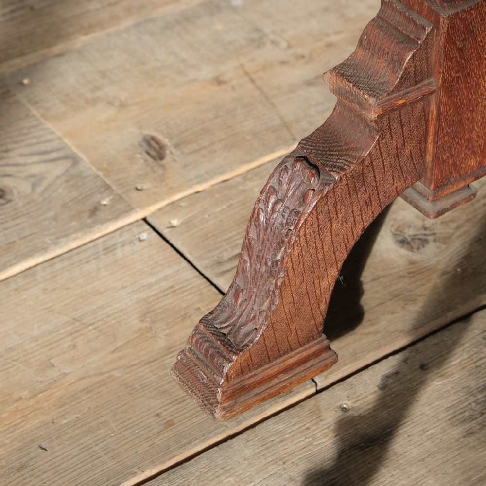 19th century Jas Shoolbred oak centre table View IX