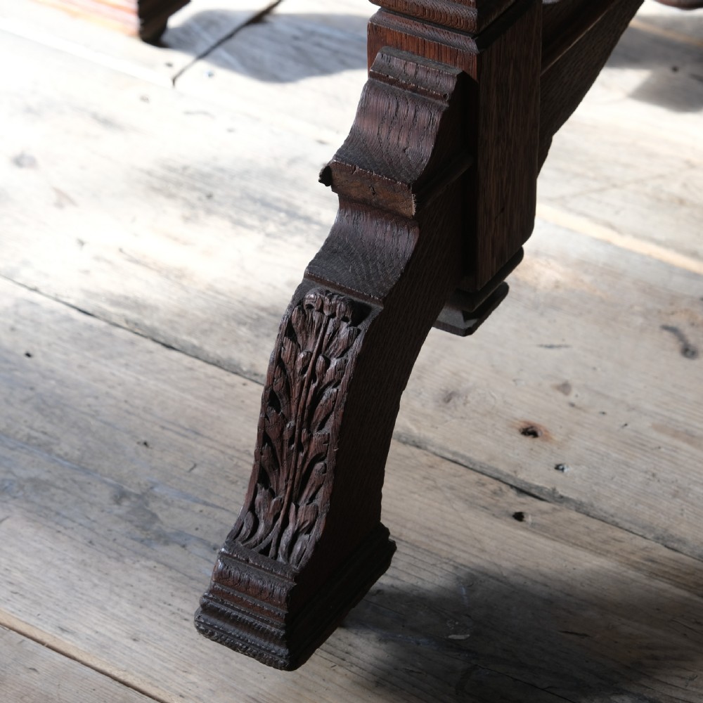19th century Jas Shoolbred oak centre table View X