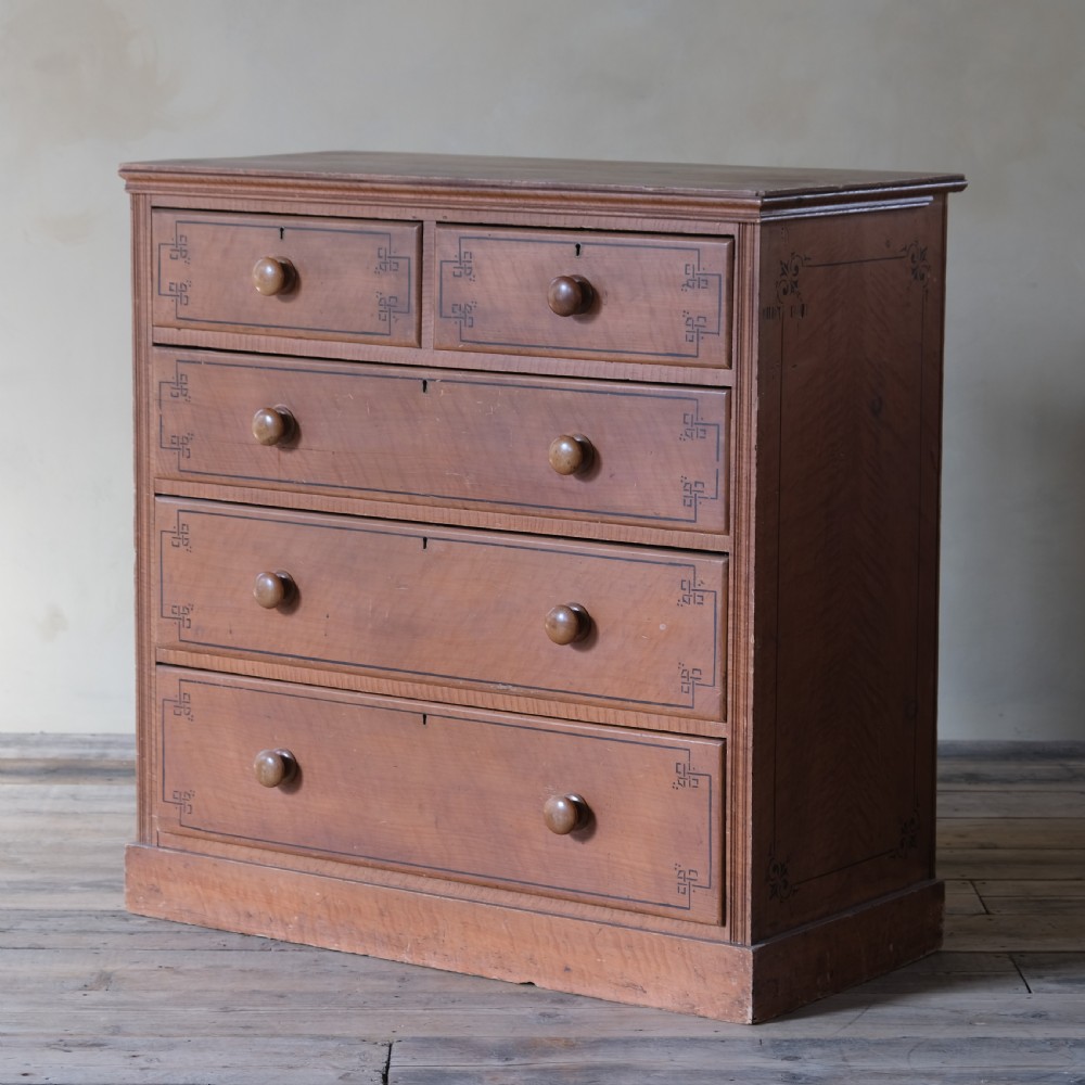 Aesthetic movement painted pine drawers View IV
