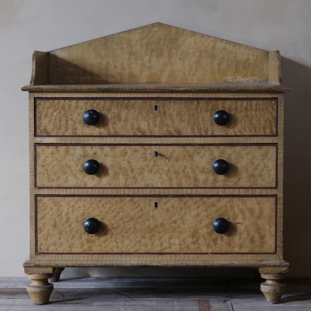 Regency grained pine washstand chest of drawers. View II
