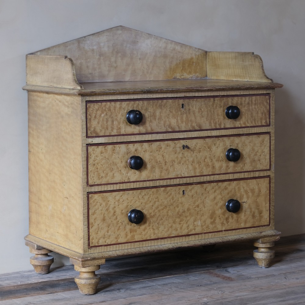 Regency grained pine washstand chest of drawers. View III
