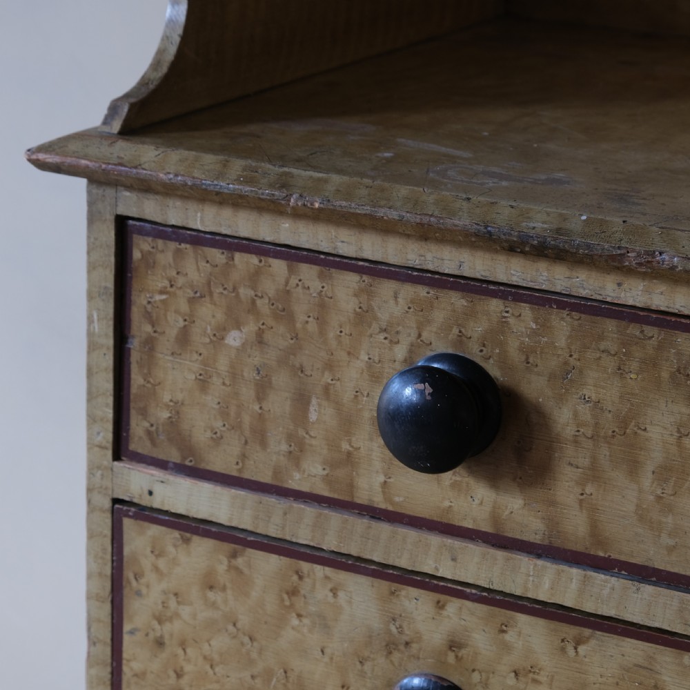 Regency grained pine washstand chest of drawers. View VI