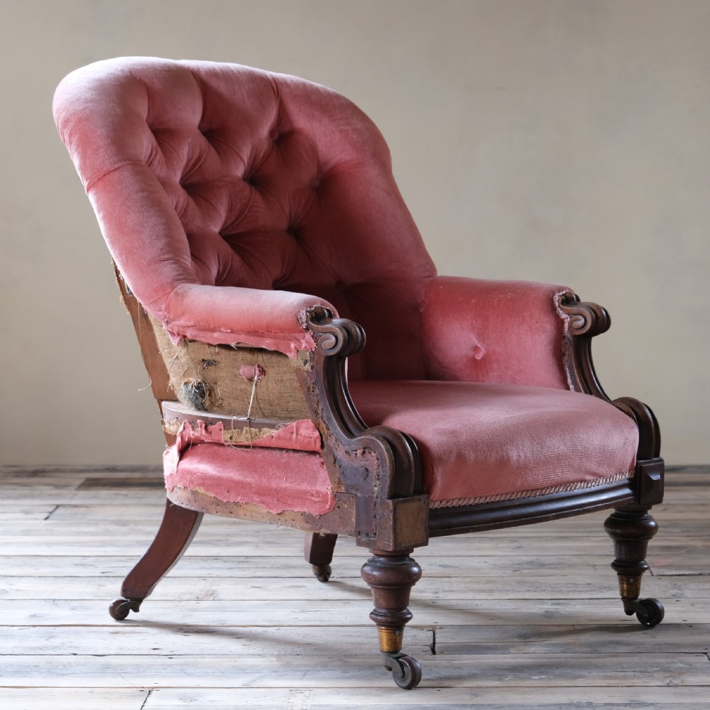 19th century Mahogany library armchair