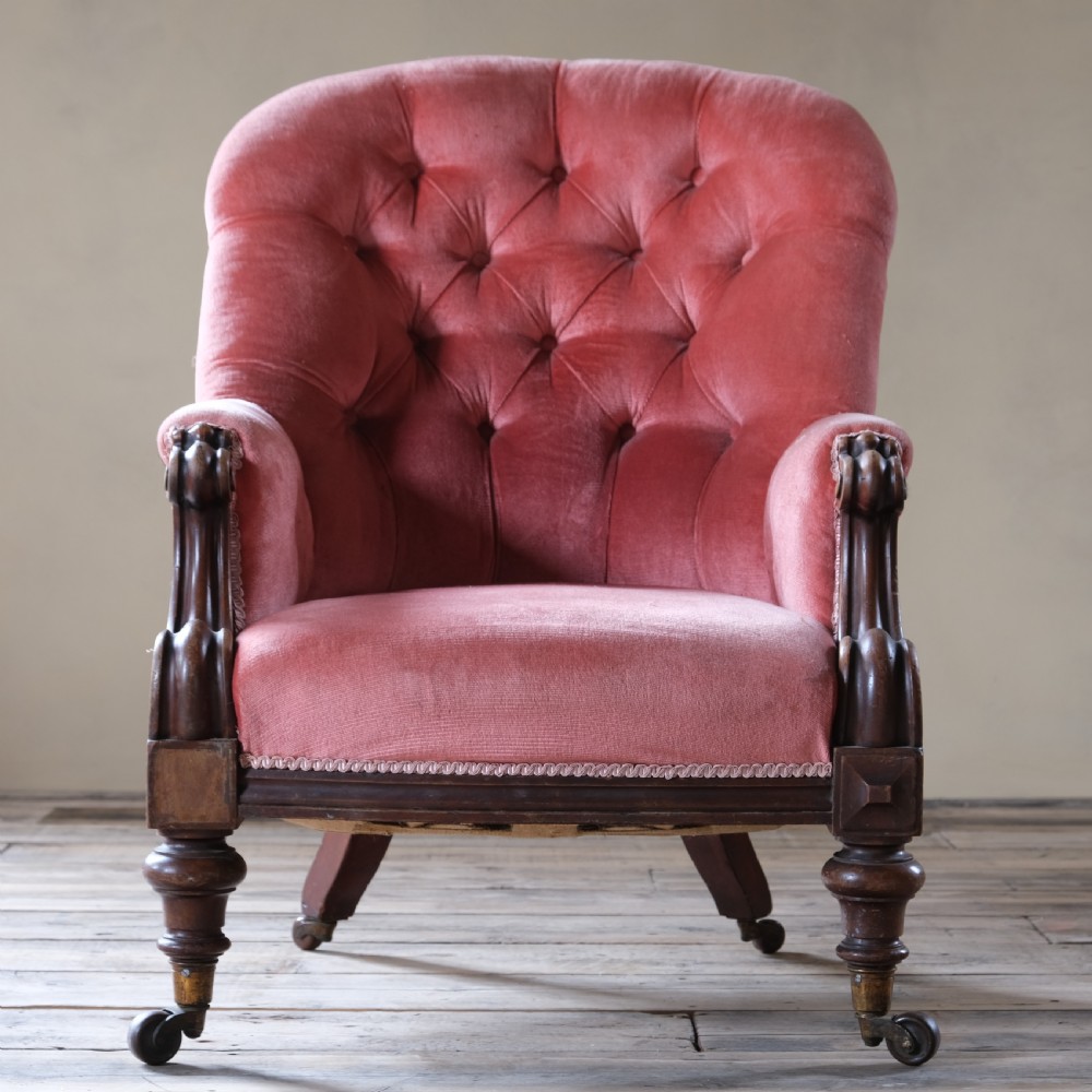 19th century Mahogany library armchair View II