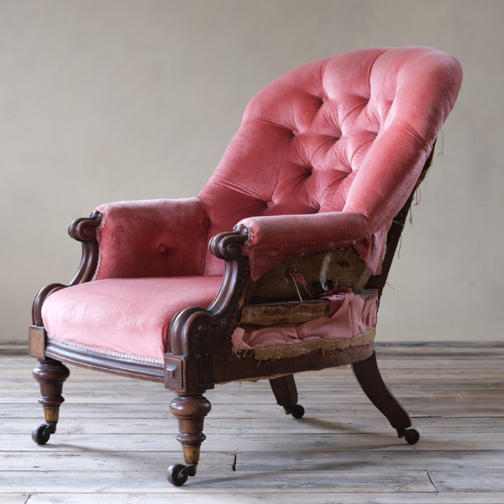 19th century Mahogany library armchair View IX