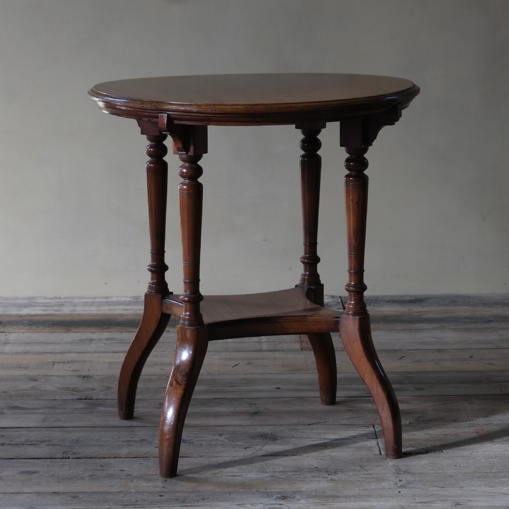 19th century walnut Holland and sons 2 tier side table View II