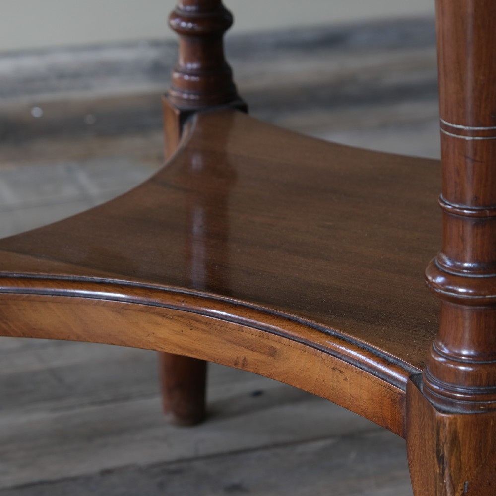 19th century walnut Holland and sons 2 tier side table View VI