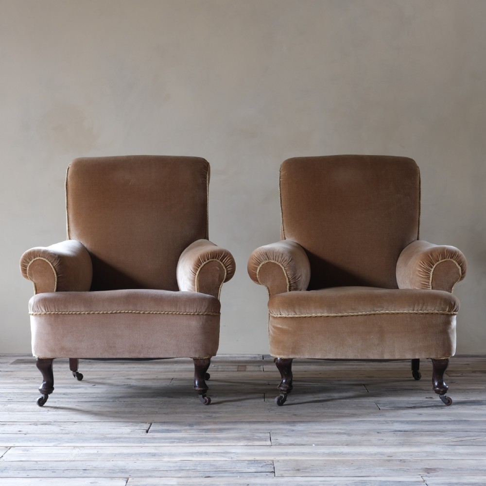 pair of antique country house armchairs View II