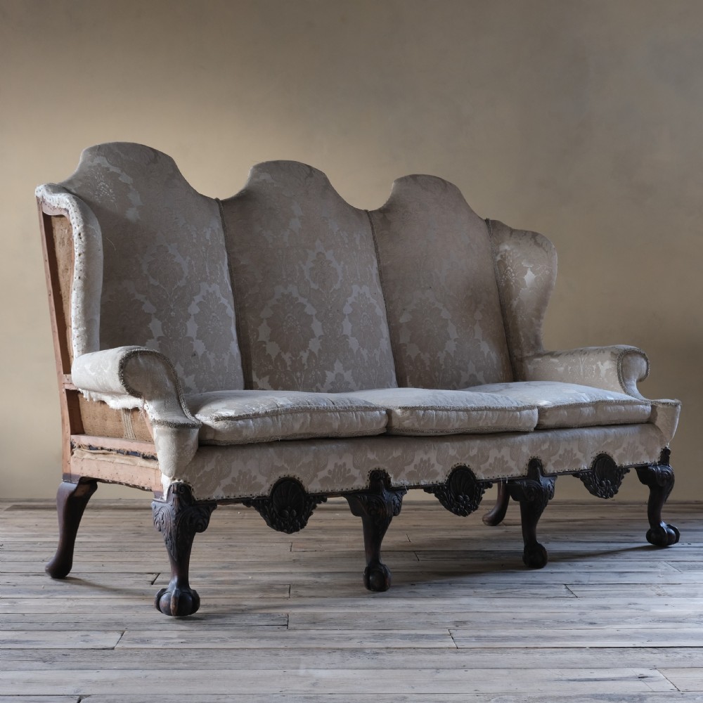 18th century style country house wingback sofa View VI