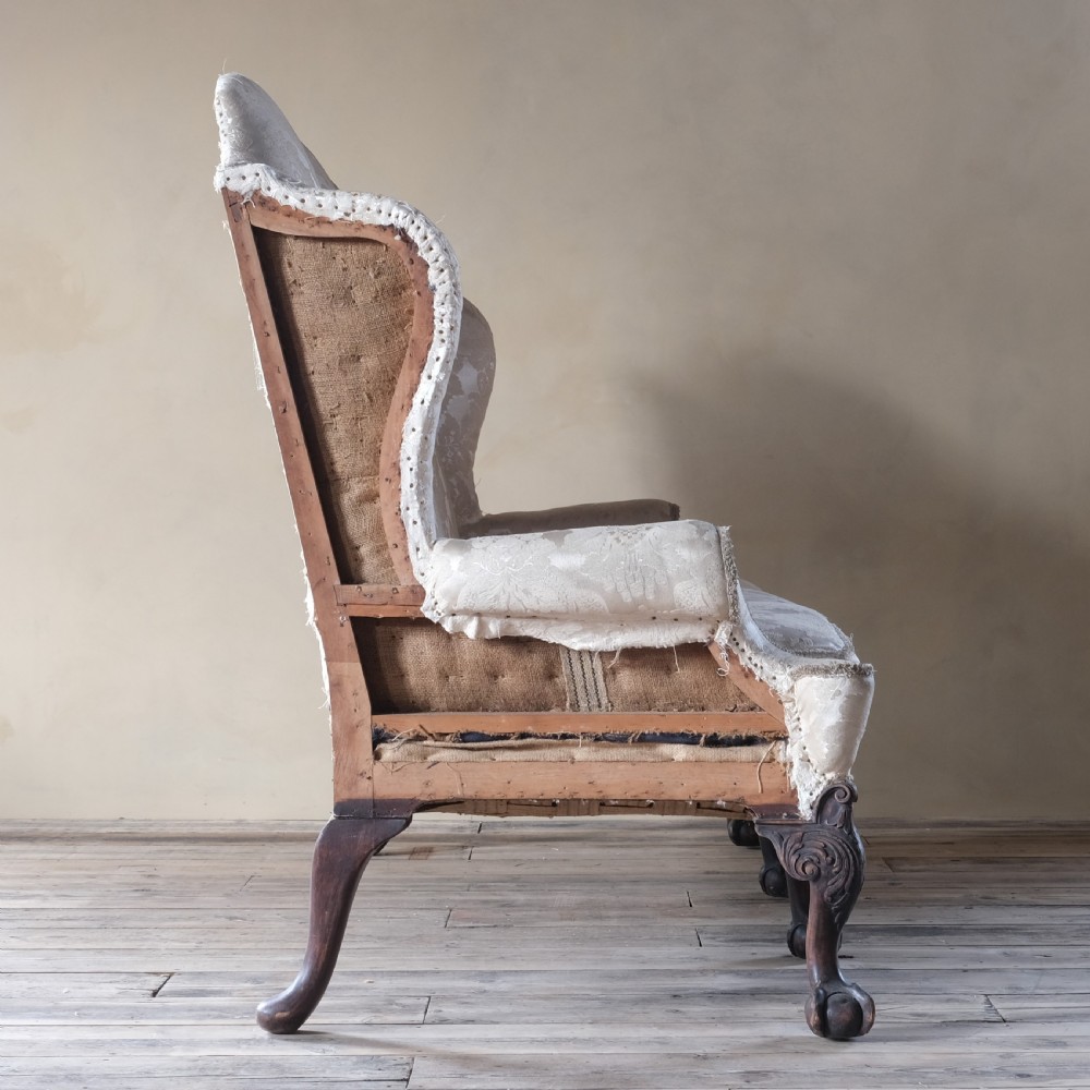 18th century style country house wingback sofa View VII
