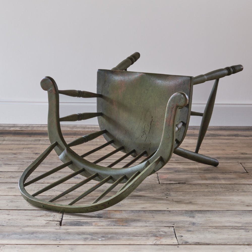 19th century west country Windsor chair in green paint View VII