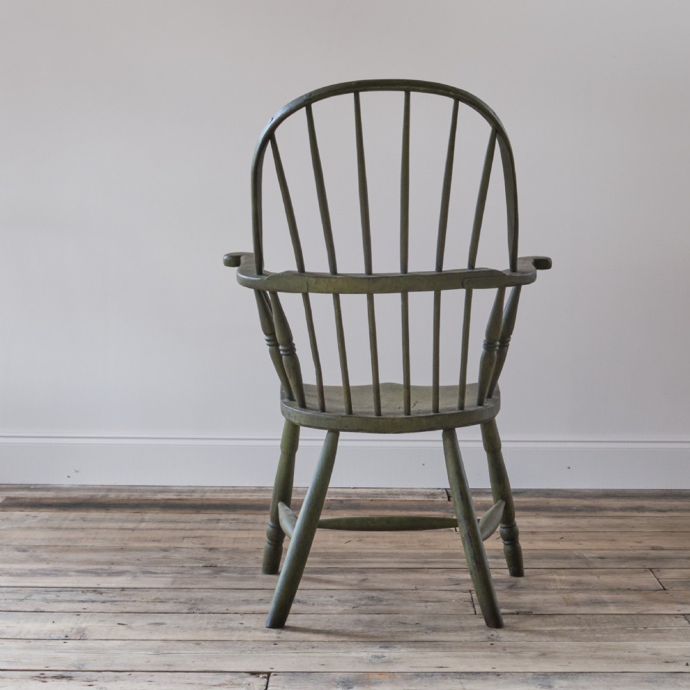 19th century west country Windsor chair in green paint View VIII