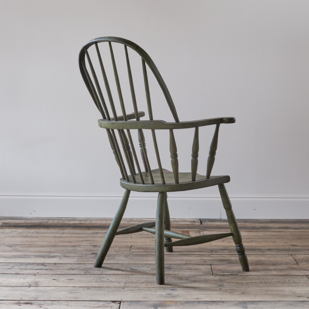 19th century west country Windsor chair in green paint View IX