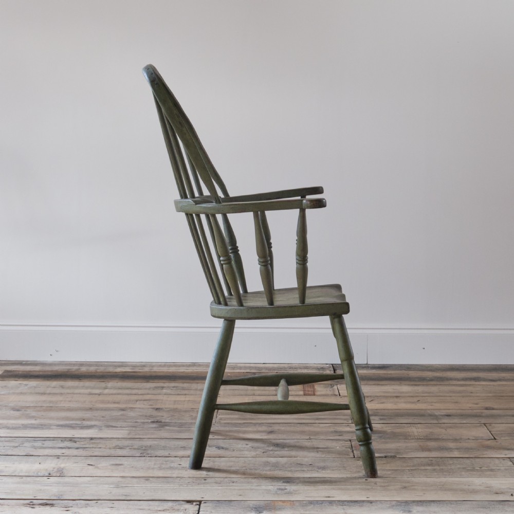 19th century west country Windsor chair in green paint View X
