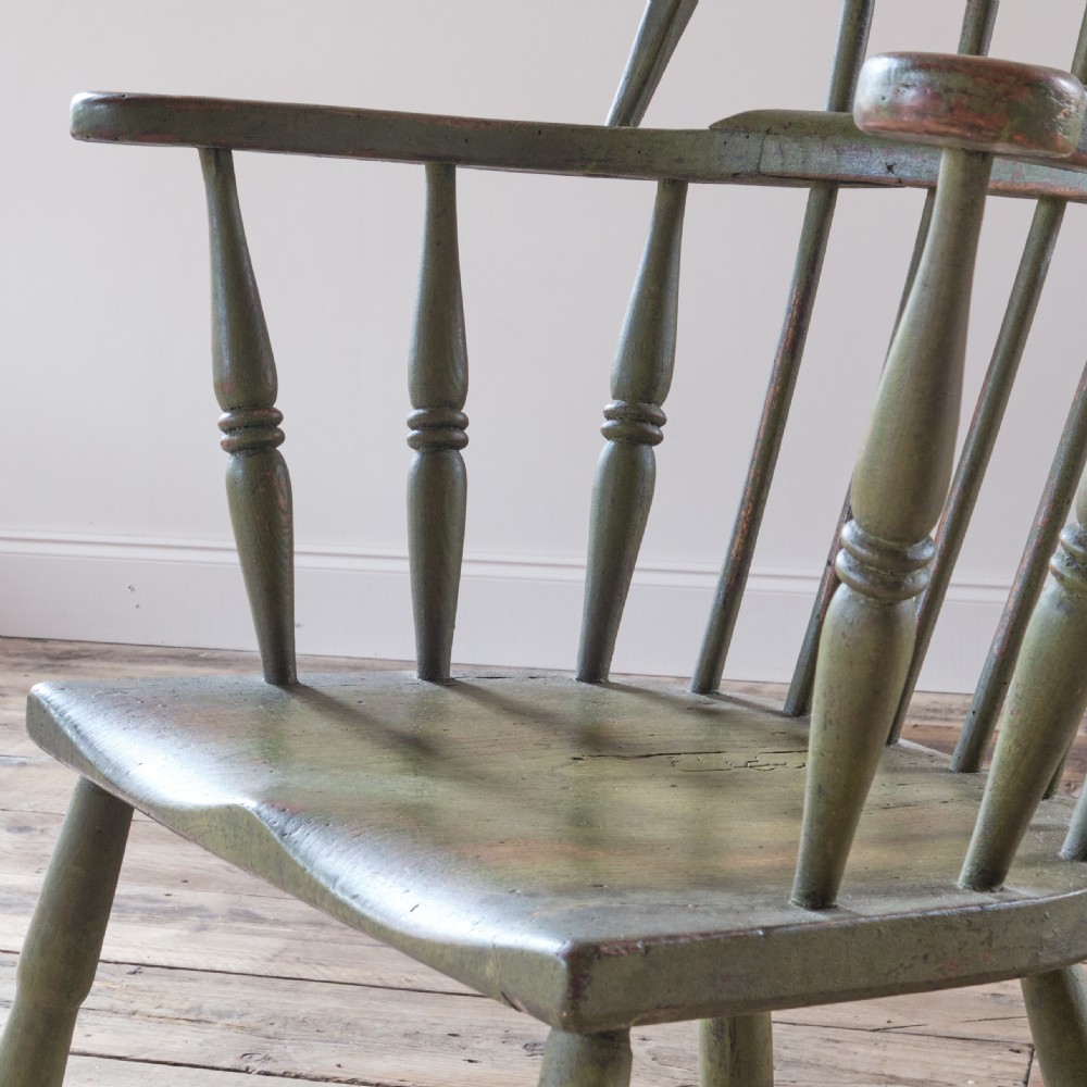 19th century west country Windsor chair in green paint View XIII