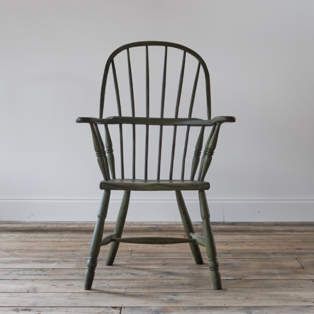 19th century west country Windsor chair in green paint View XIV