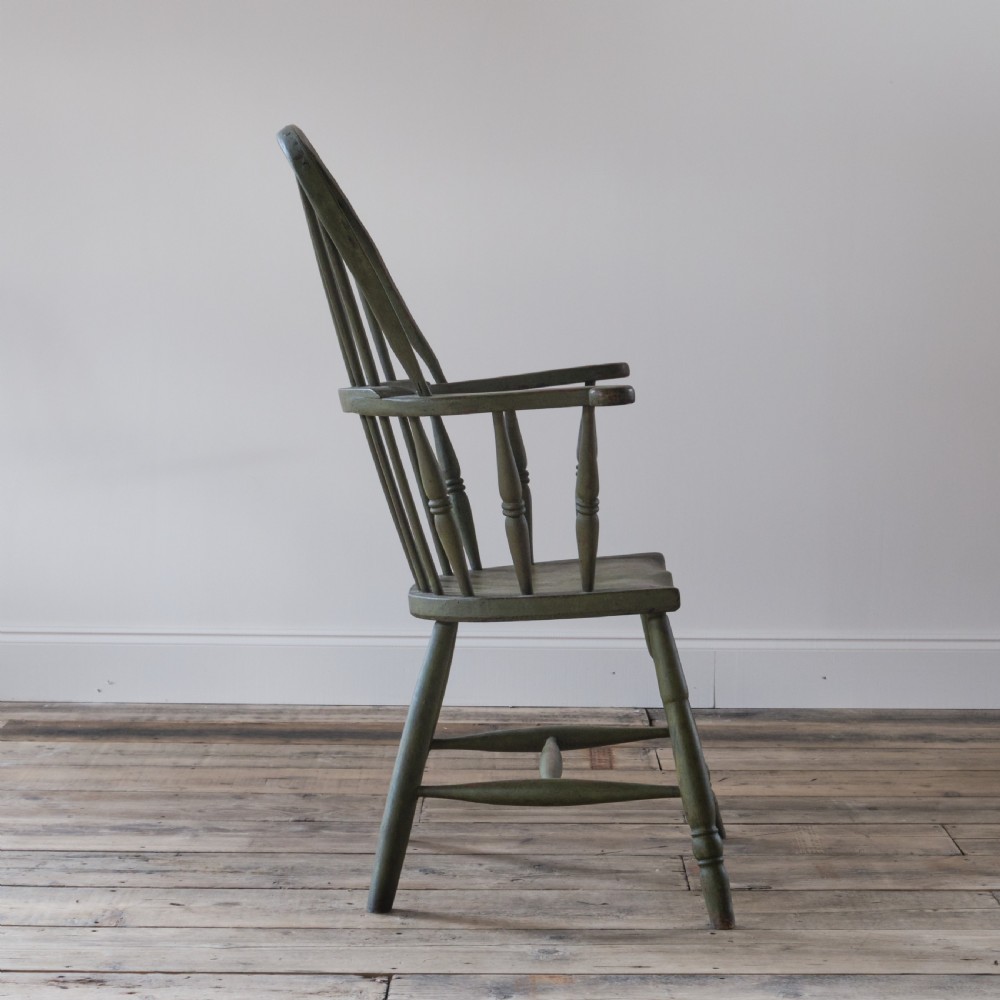 19th century west country Windsor chair in green paint View XVI