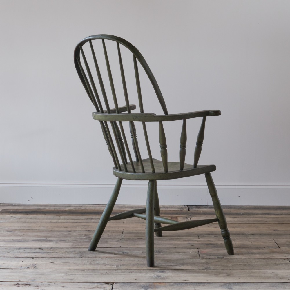 19th century west country Windsor chair in green paint View XVII