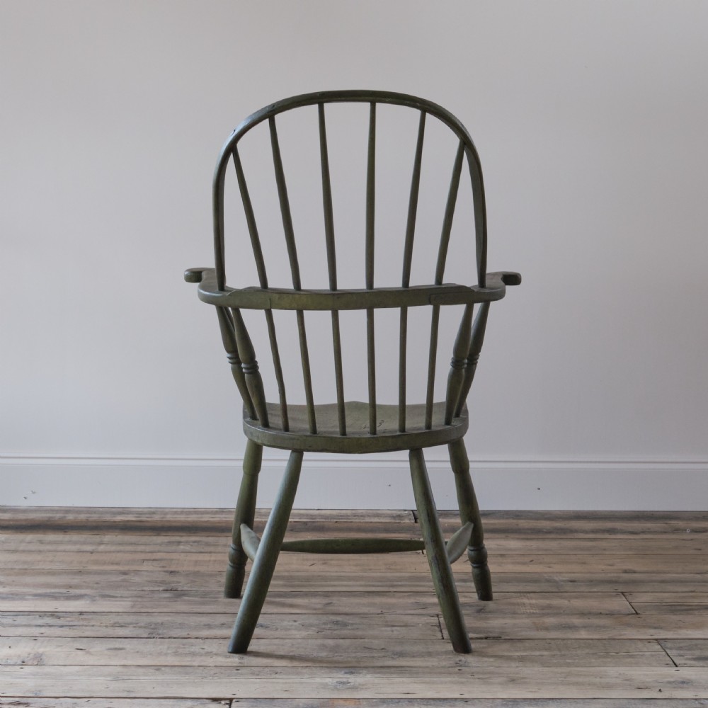 19th century west country Windsor chair in green paint View XVIII