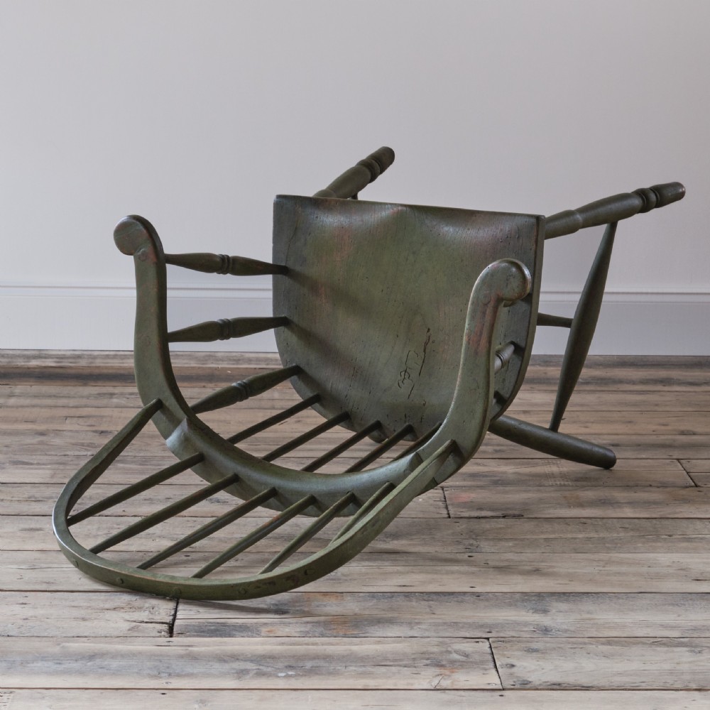 19th century west country Windsor chair in green paint View XXII