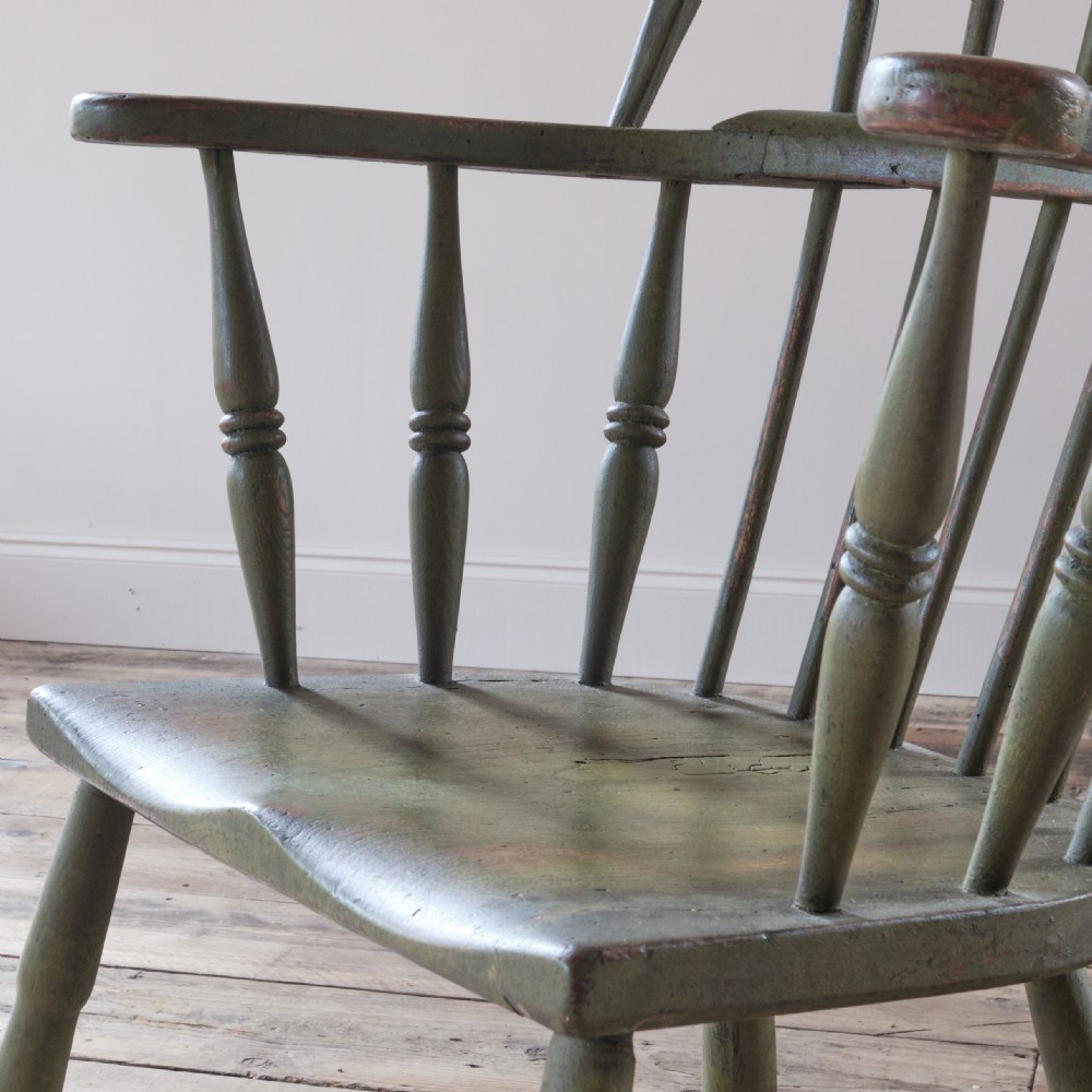 19th century west country Windsor chair in green paint View XXV