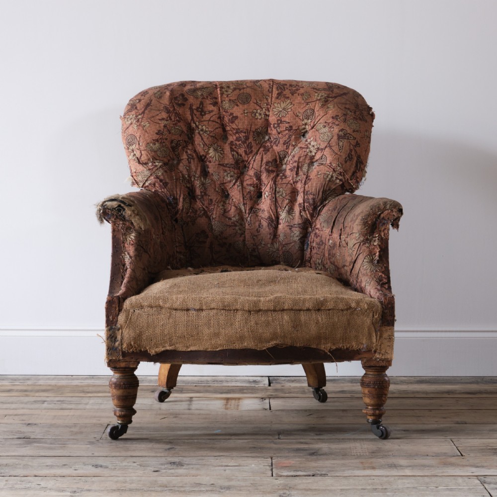 19th century spoon back armchair by Hampton and sons - Pall Mall London