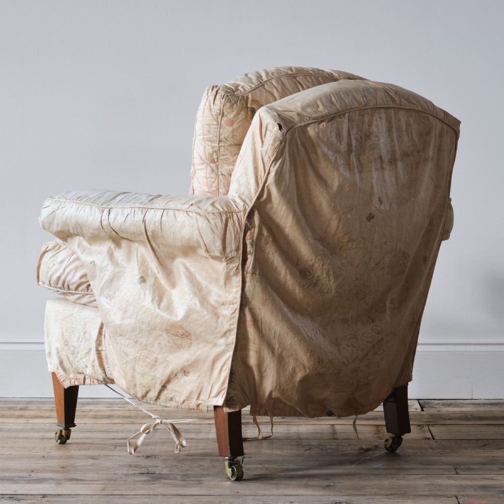 Petite armchair in original loose cover and fabric c1900 View VII