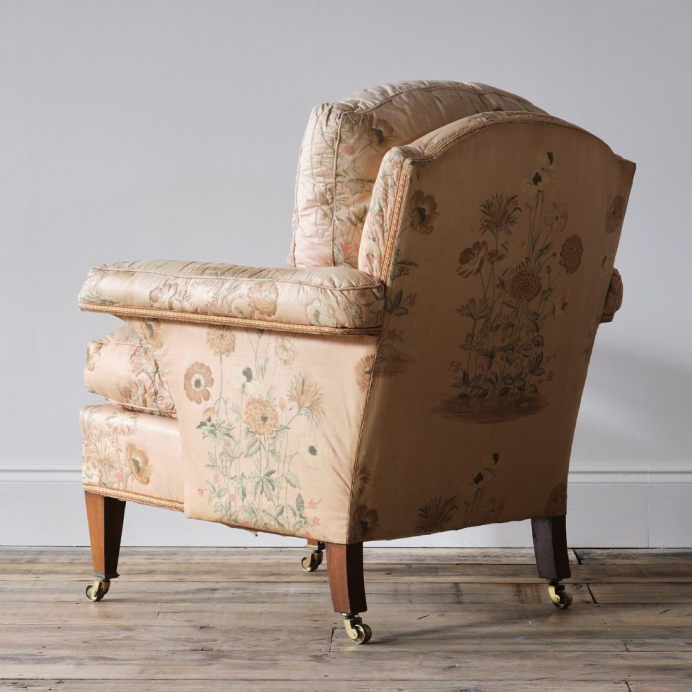 Petite armchair in original loose cover and fabric c1900 View VIII