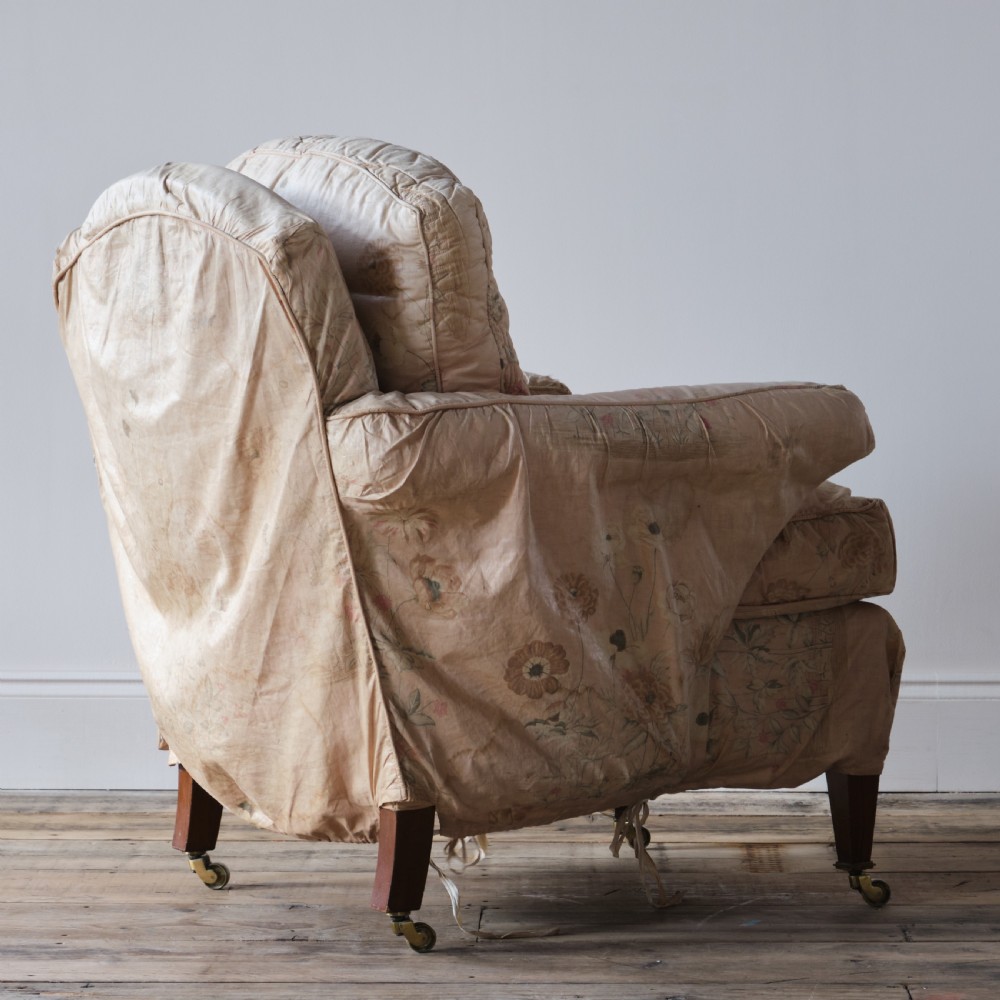 Petite armchair in original loose cover and fabric c1900 View IX