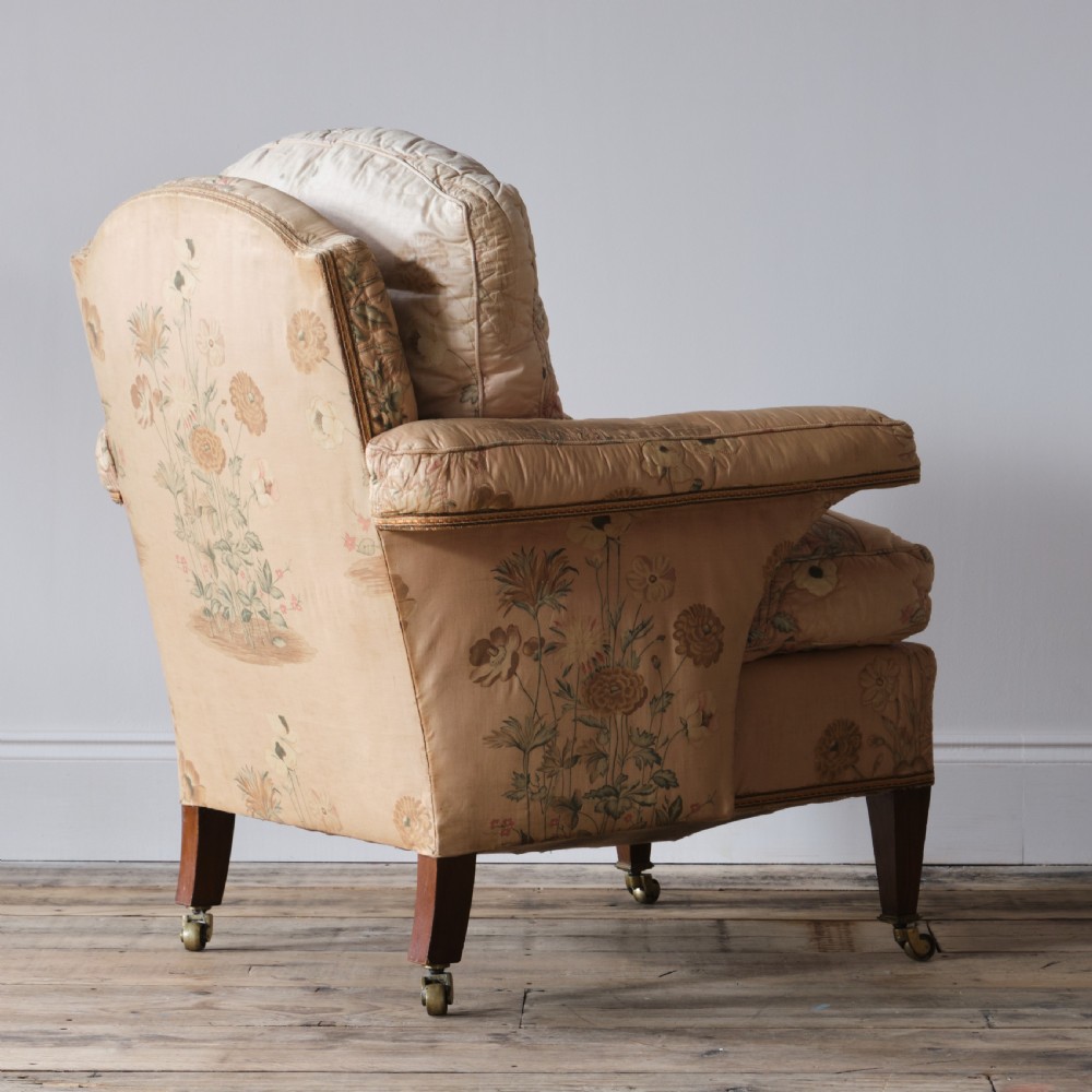 Petite armchair in original loose cover and fabric c1900 View X