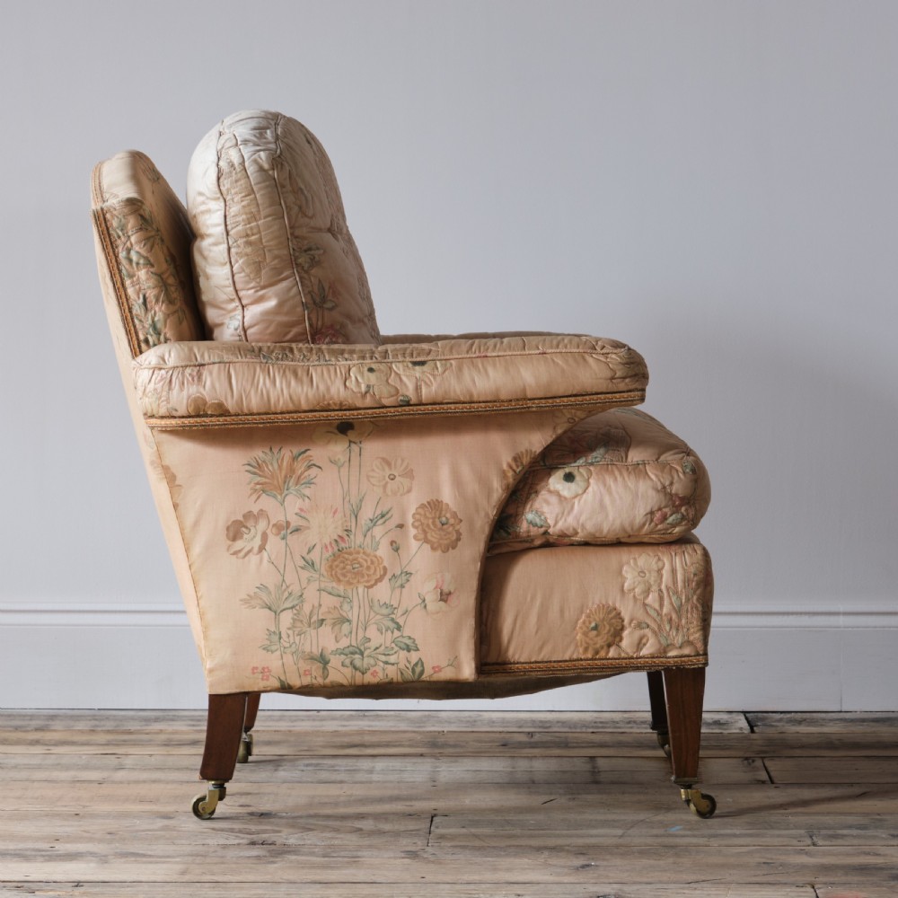Petite armchair in original loose cover and fabric c1900 View XII