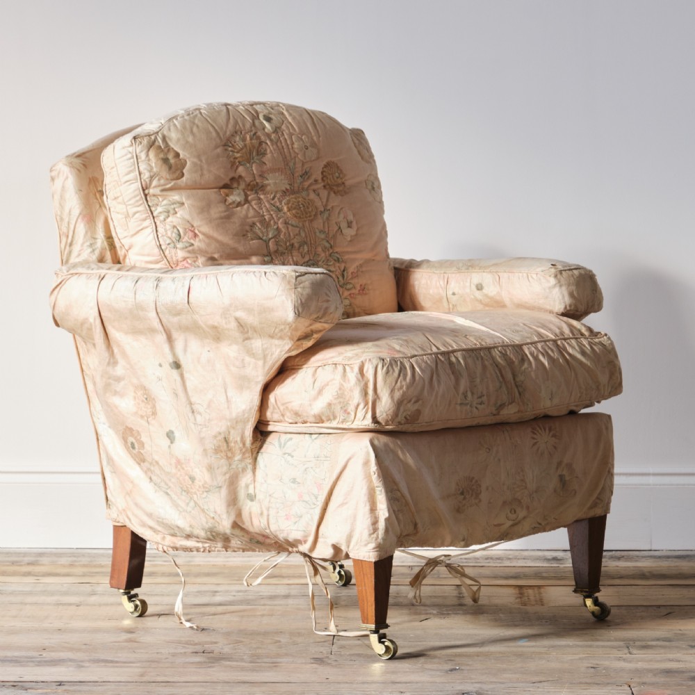 Petite armchair in original loose cover and fabric c1900 View XIII