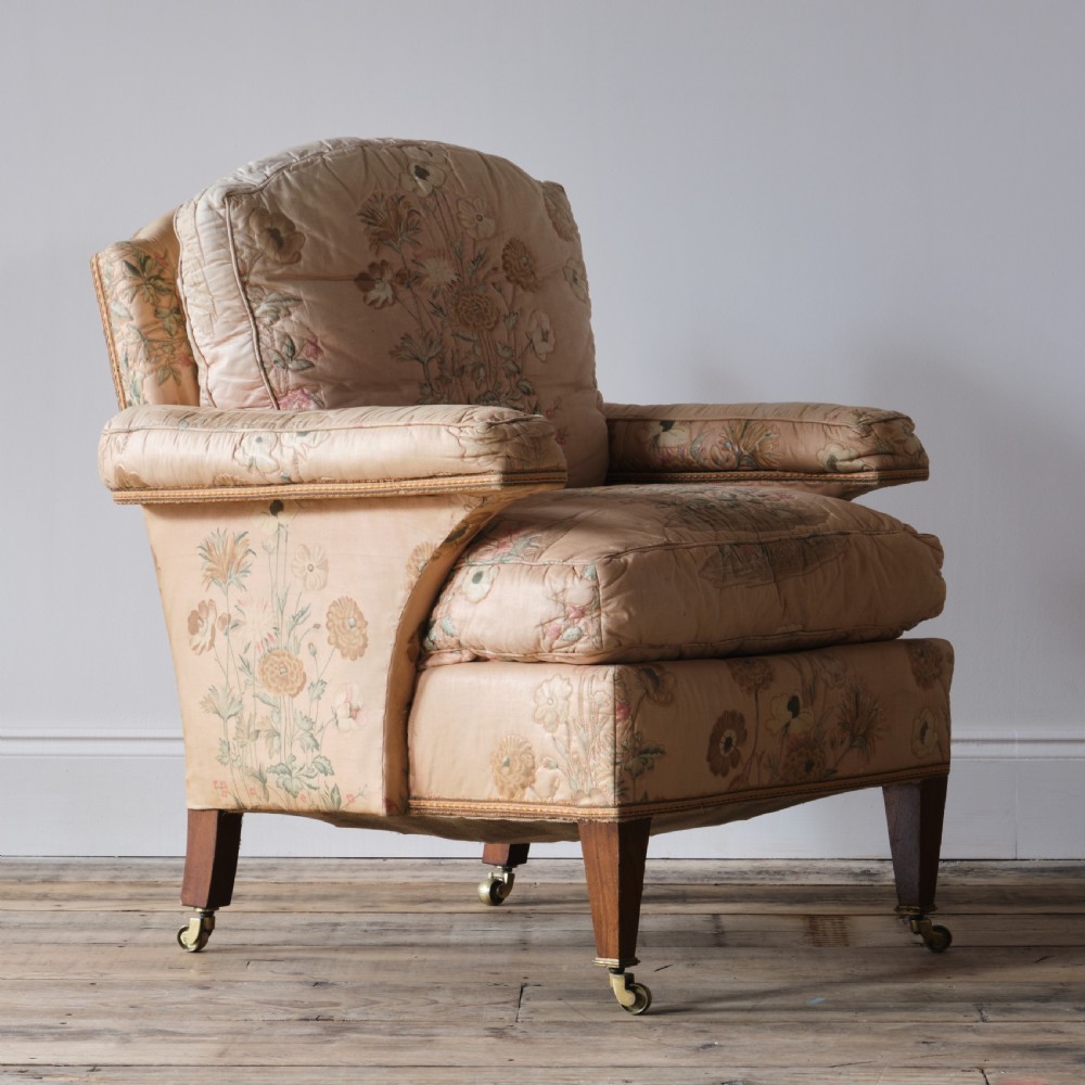 Petite armchair in original loose cover and fabric c1900 View XIV