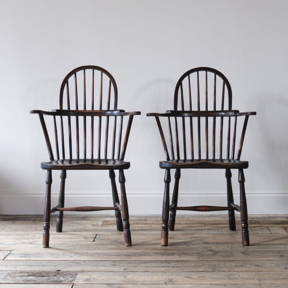 Pair of west country Windsor chairs.