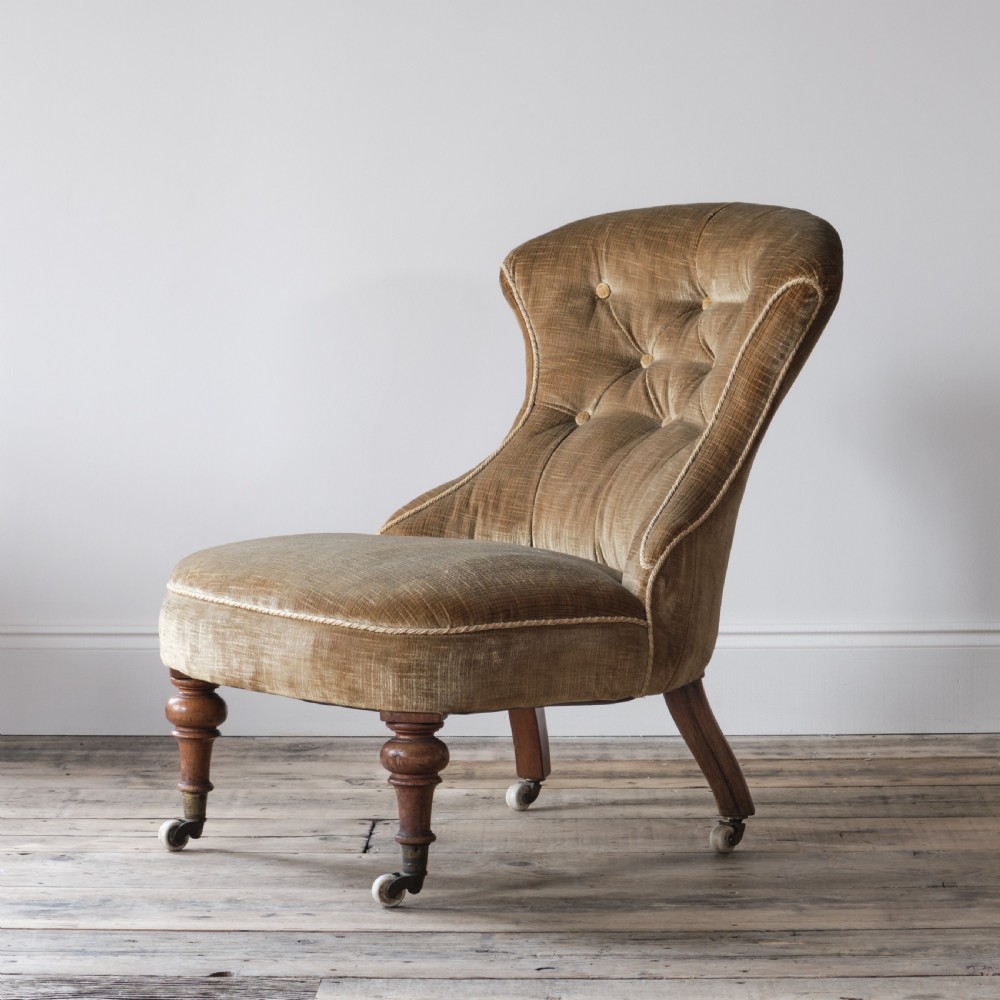 19th century iron back slipper chair View II