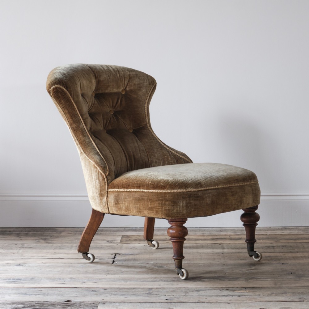 19th century iron back slipper chair View IV