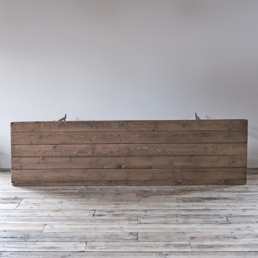 Large Antique trestle table View II