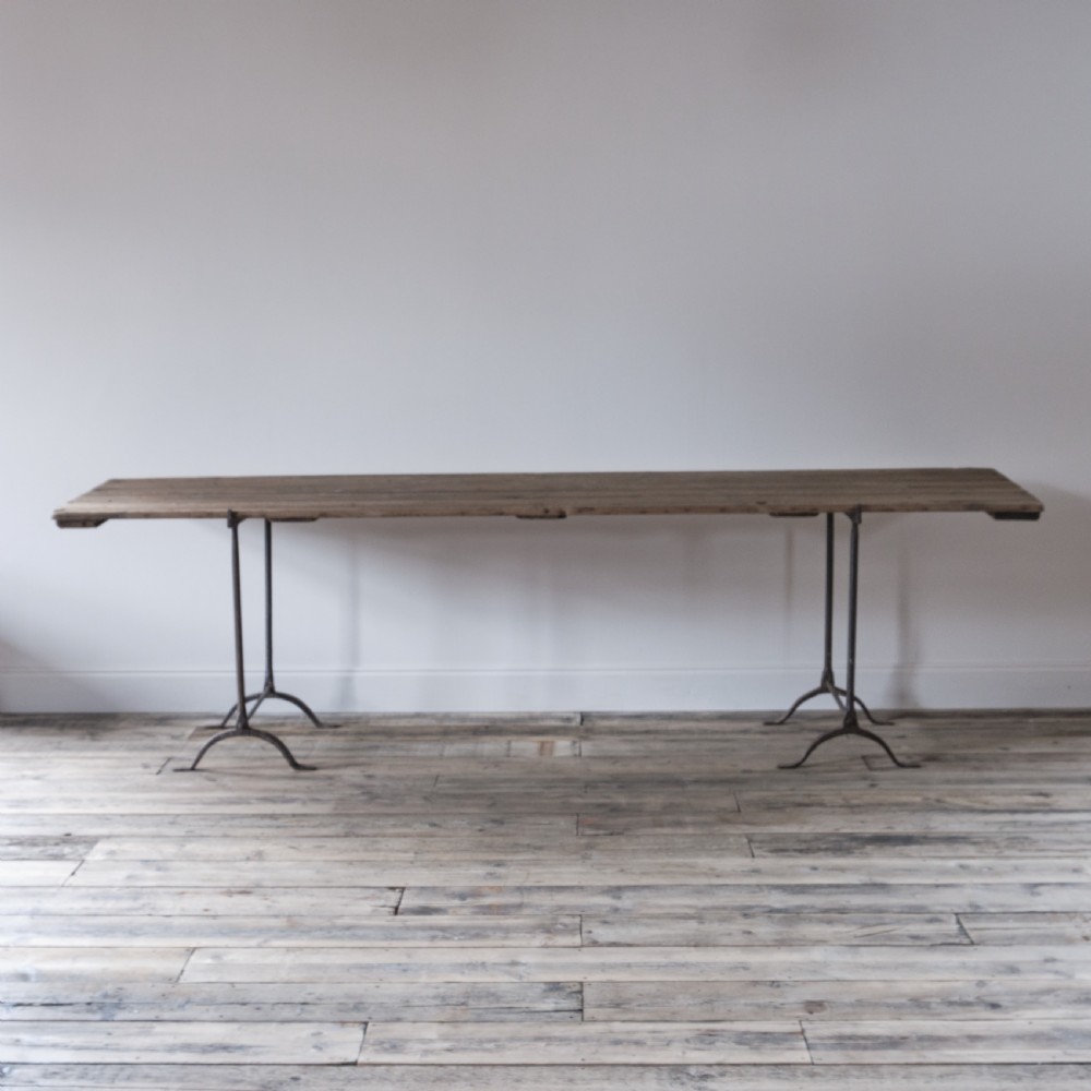 Large Antique trestle table View IV
