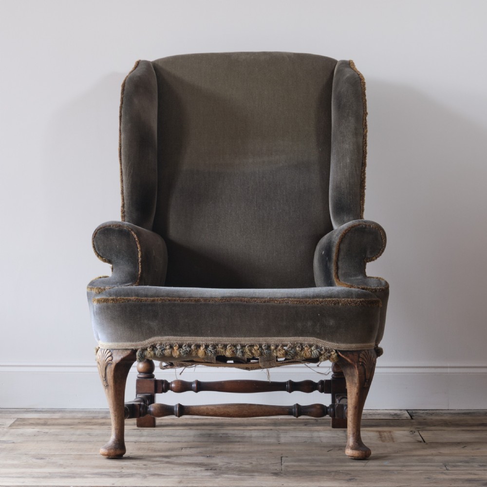 queen Anne style wingback armchair View II
