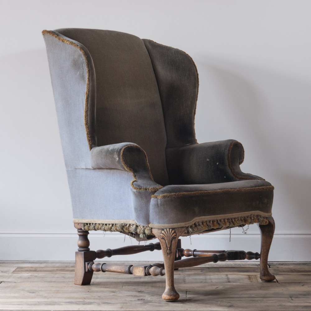 queen Anne style wingback armchair View III