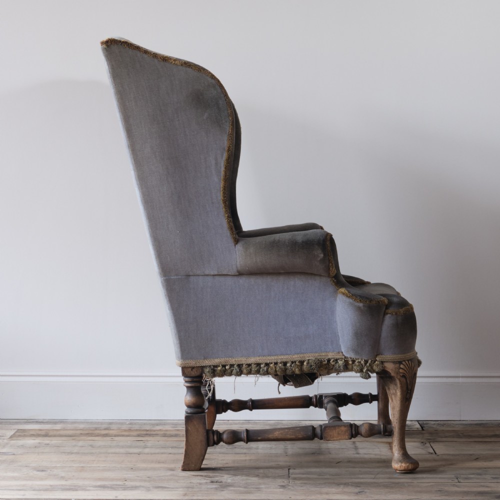 queen Anne style wingback armchair View IV