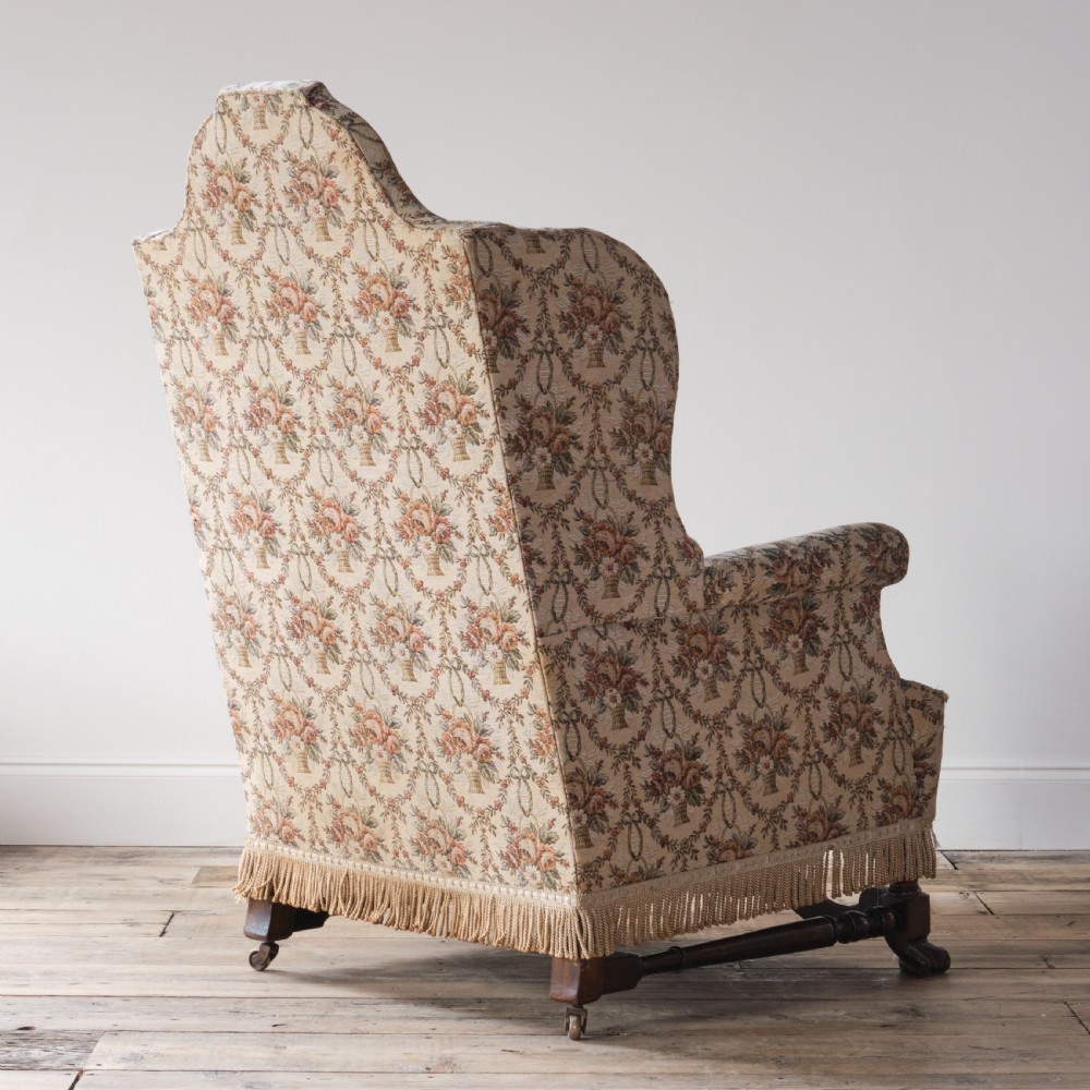 William and Mary style wingback armchair View VI